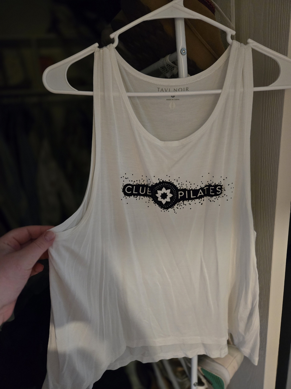 White CLUE Pilates Graphic Tank Top